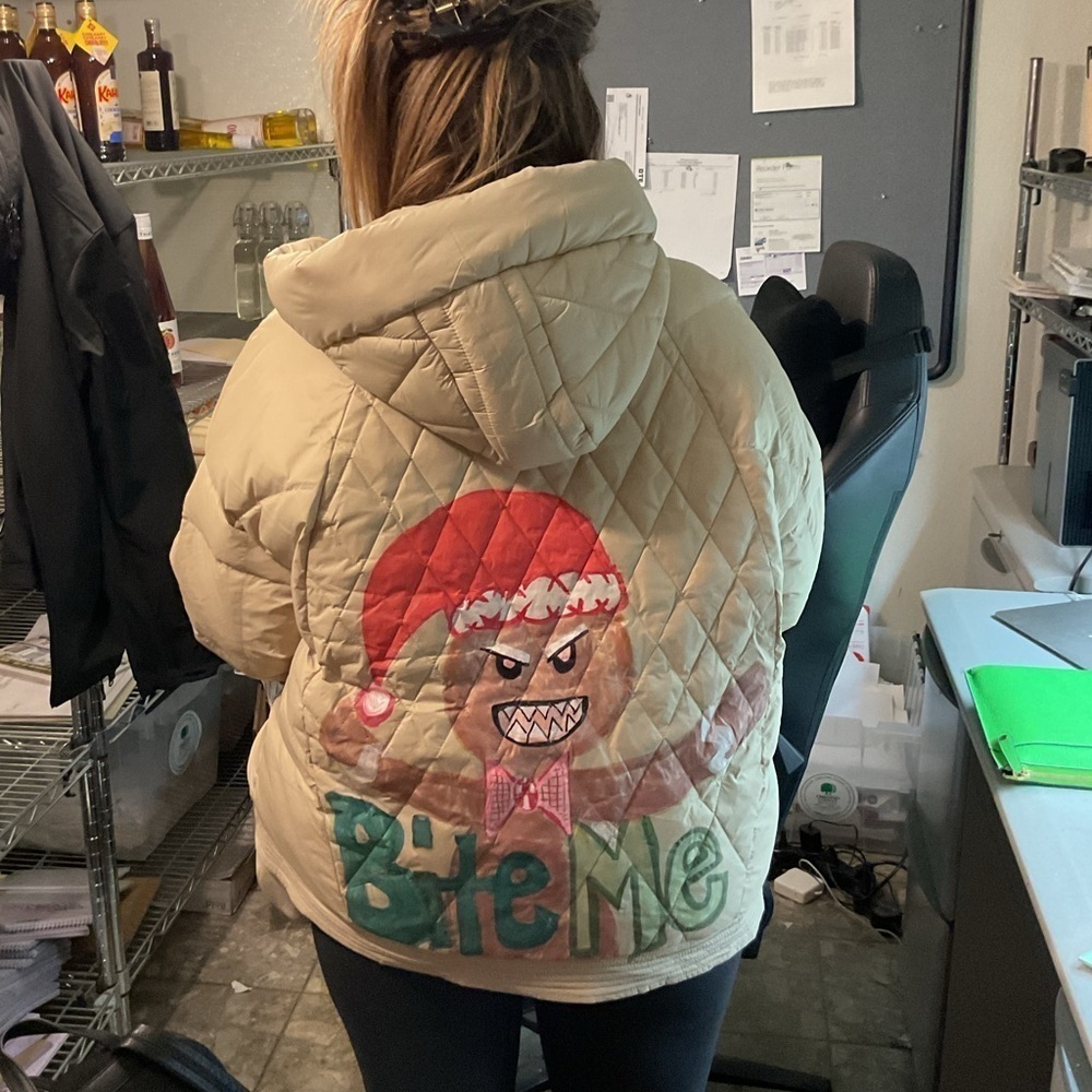 ’ puffer custom painted coats